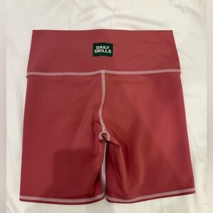 Daily Drills Burgundy Biker Shorts